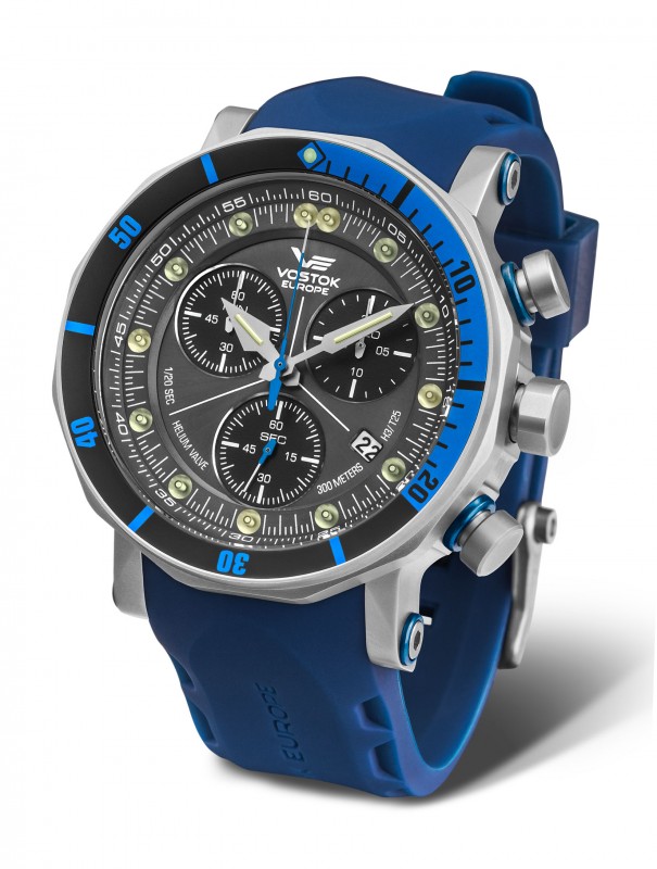 pánske hodinky Vostok-Europe LUNOCHOD-2 chrono line  6S30/6205213 modrý silikón