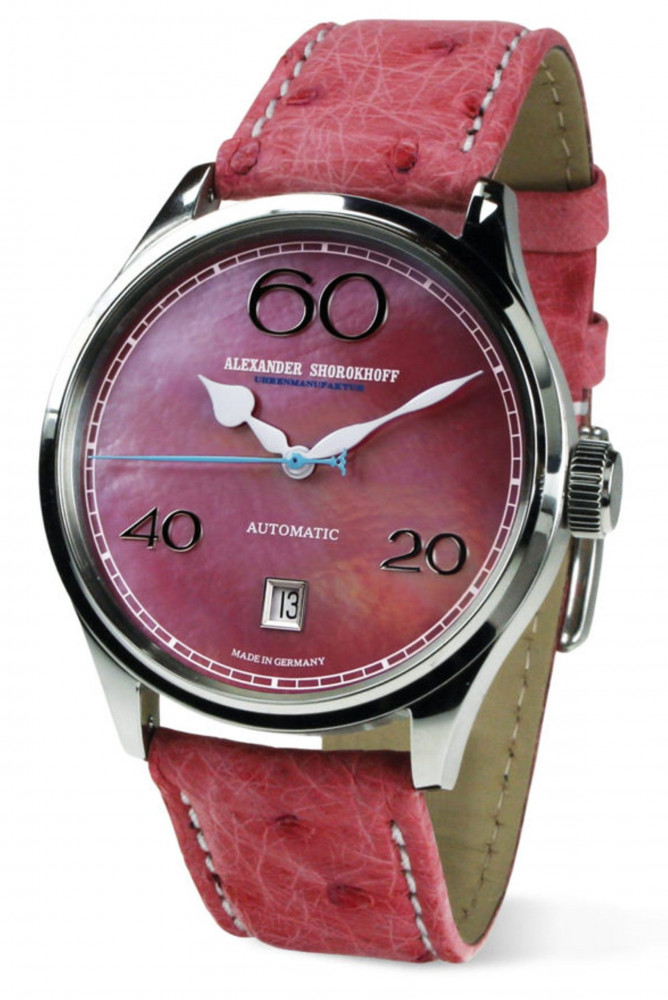 dámske hodinky ALEXANDER SHOROKOHFF model LADY AUTOMATIK RED AS.LA01-25
