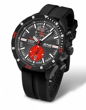 pnske hodinky Vostok-Europe ALMAZ chrono line 6S11/320C260 ierny silikn