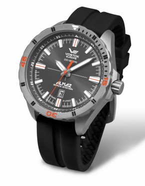 pnske hodinky Vostok-Europe ALMAZ titanium line NH35A/320H263 ierny silikn