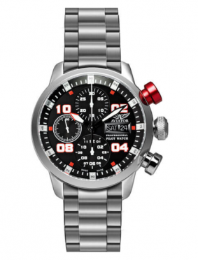 pánske letecké hodinky AVIATOR model Professional P.4.06.0.017 s automatickým ná�ahom a stopkami
