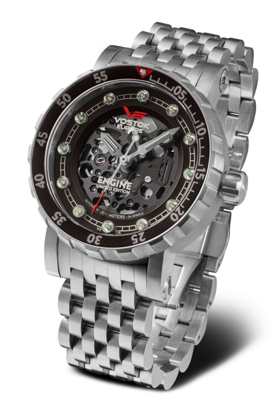 pánske hodinky Vostok-Europe ENGINE automatic skeleton NH72-571A646B